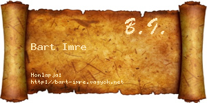 Bart Imre névjegykártya