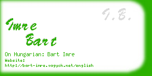 imre bart business card